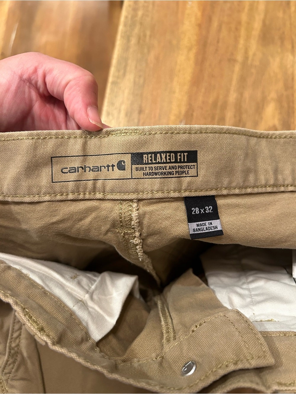 Carhartt Rugged Flex Relaxed Fit Canvas Work Pants Tan Khaki BN2291-M 28x32 - Picture 3 of 8